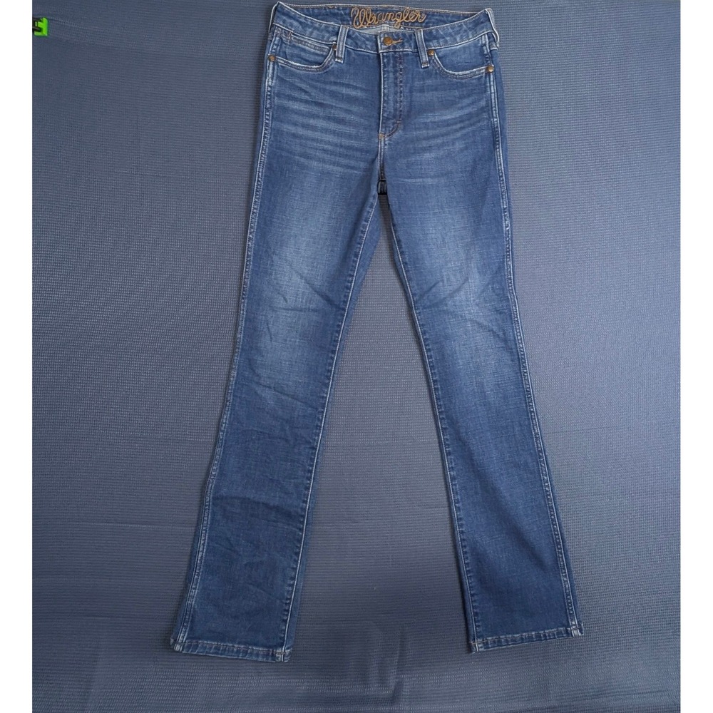 Wrangler Retro Stacked Boot Jeans Womens 29x34 Medium Wash Blue Denim